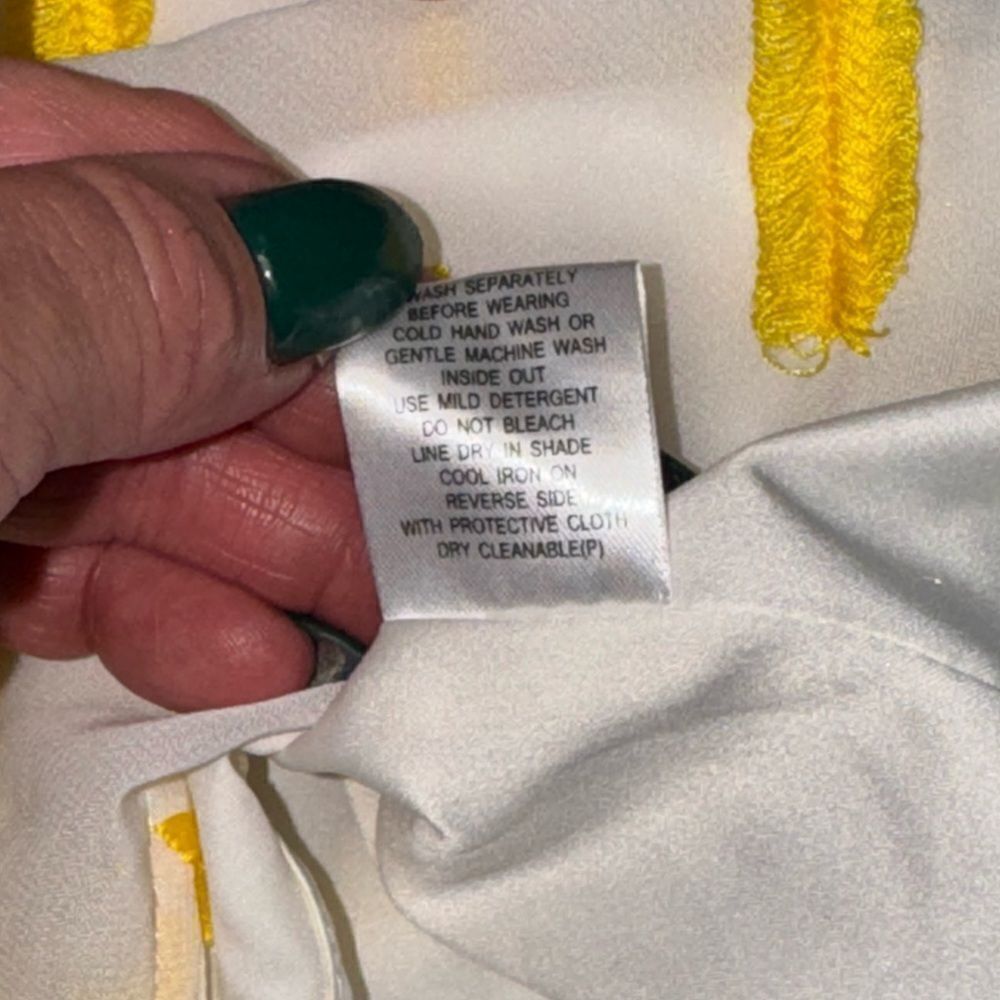 ❤️NWT ALI & JAY X ANTHROPOLOGIE yellow & white Corina Textured high neck Romper - Picture 12 of 13